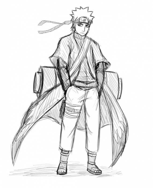 Наруто Хаширама скетч