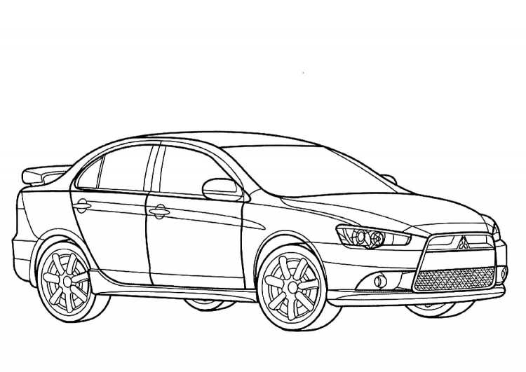 Раскраски машины Мицубиси Лансер
