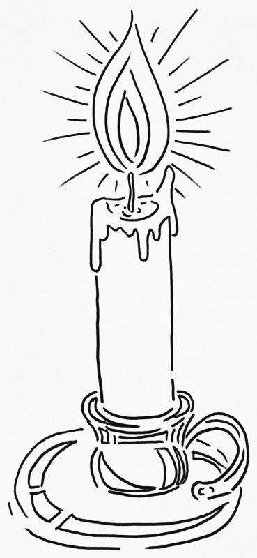 Свеча раскраска для детей