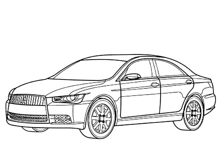 Раскраска машина Митсубиси Лансер Эволюшн