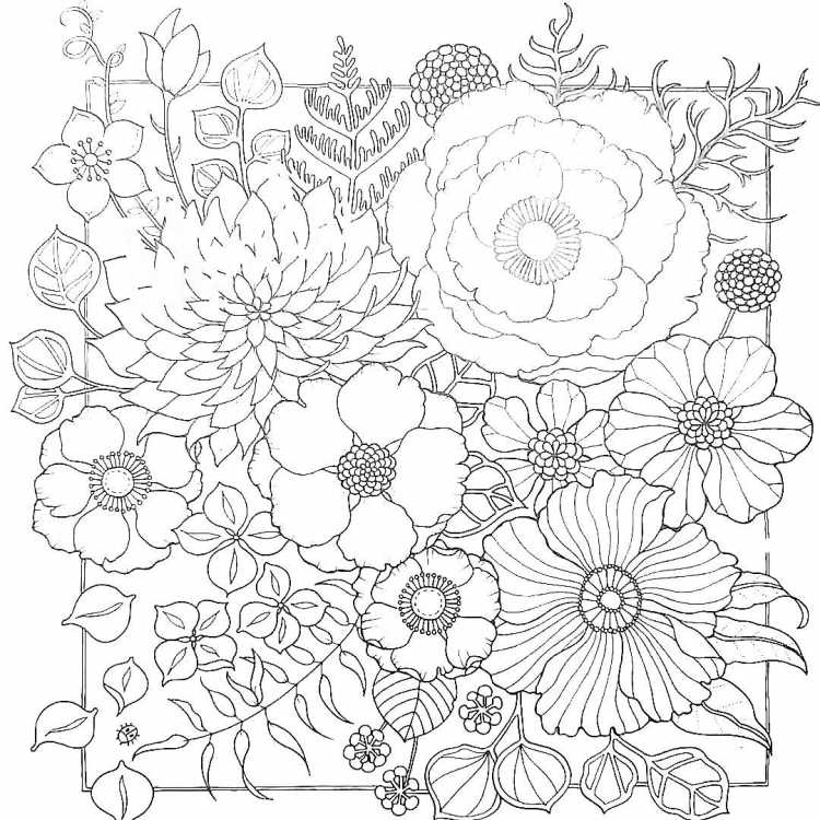 Раскраска антистресс "цветы"