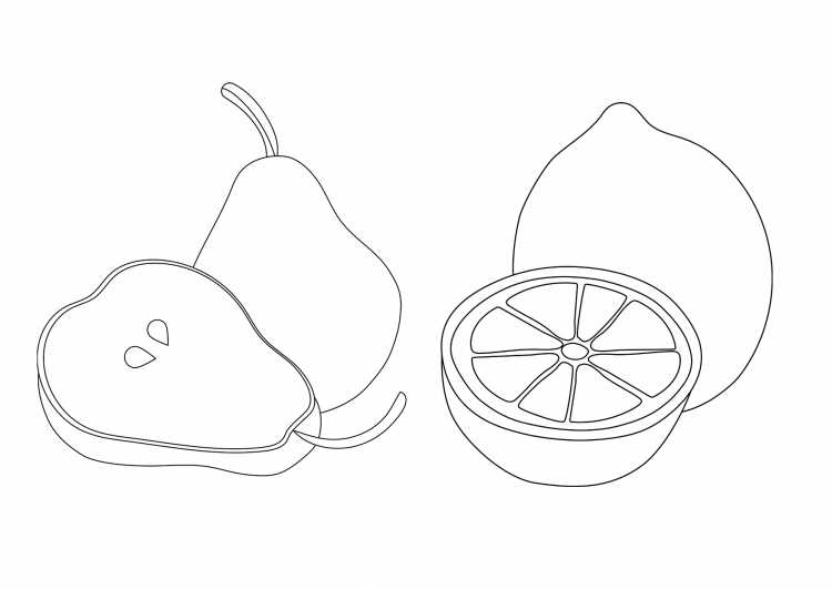 Раскраски для малышей ягоды и фрукты