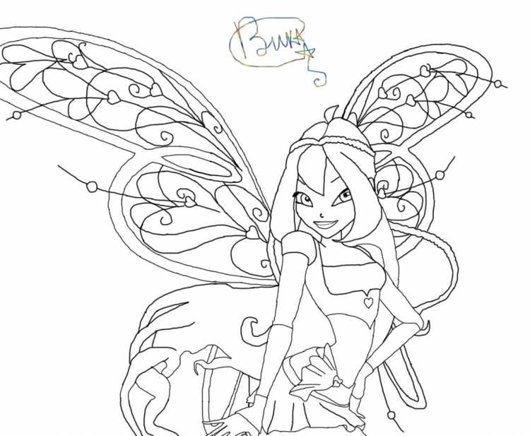 Раскраска Винкс Муза Беливикс