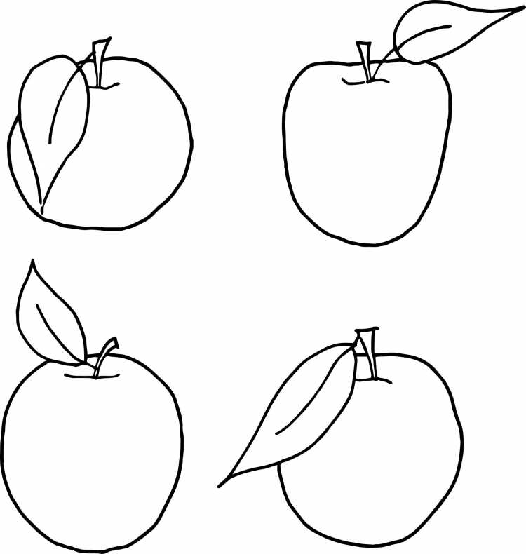 Яблоко и груша на тарелке раскраска