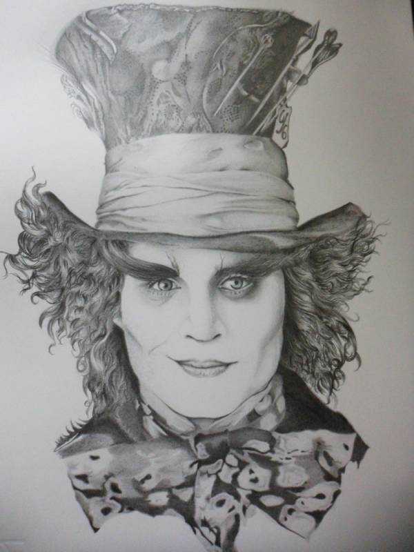 Тим Бертон Шляпник рисунок