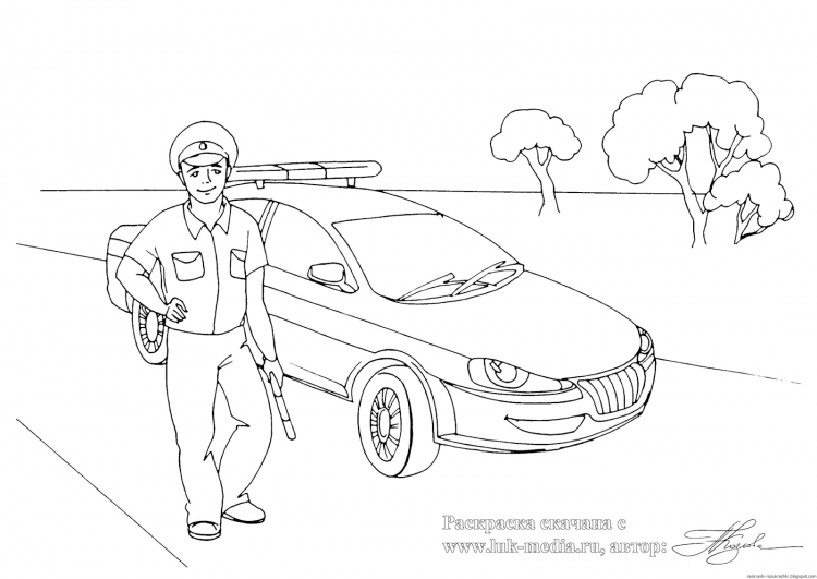 Раскраска Полицейская машина