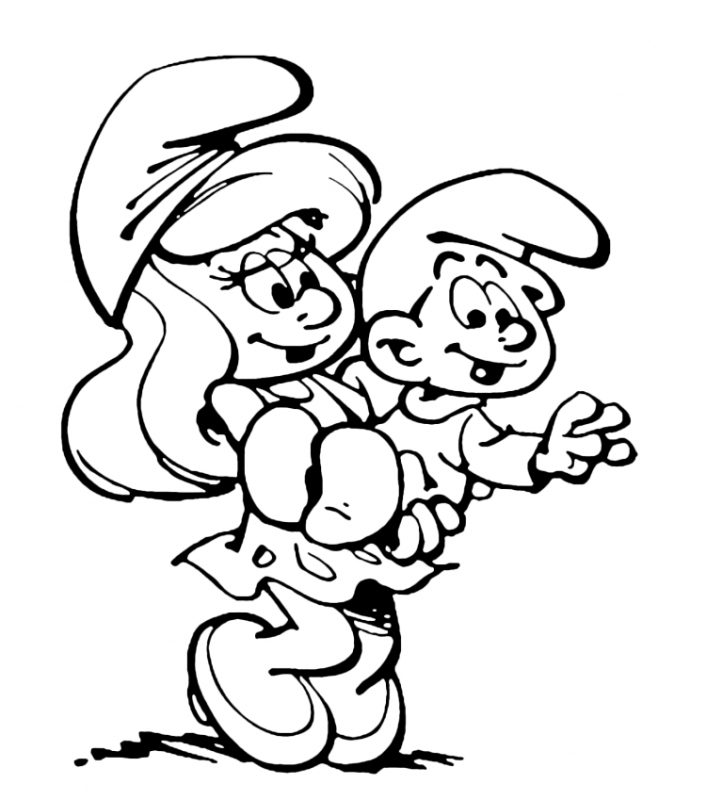 Раскраска герои смурфиков Смурфетта