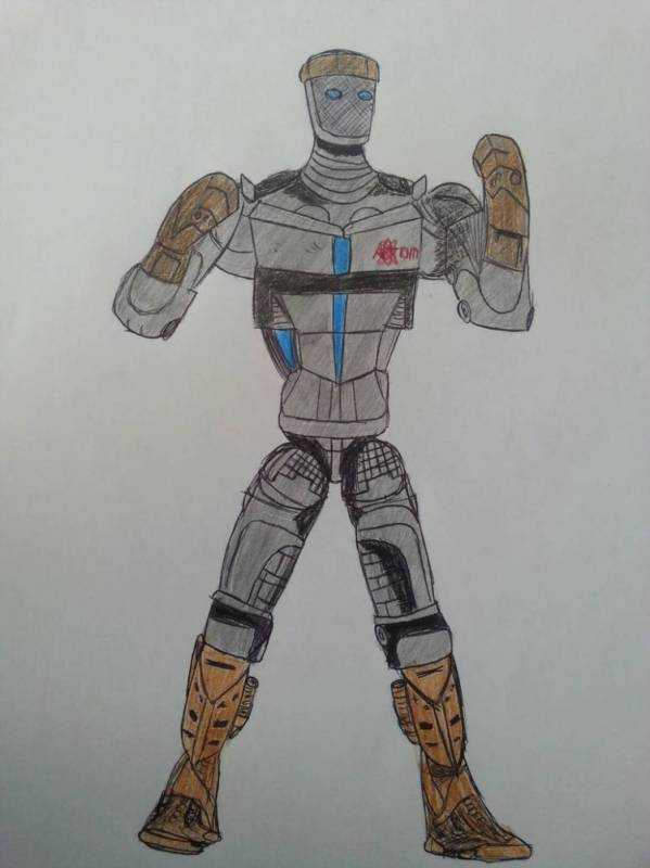 Эскиз робота карандашом