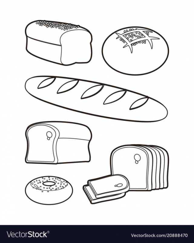 Хлебные изделия раскраска