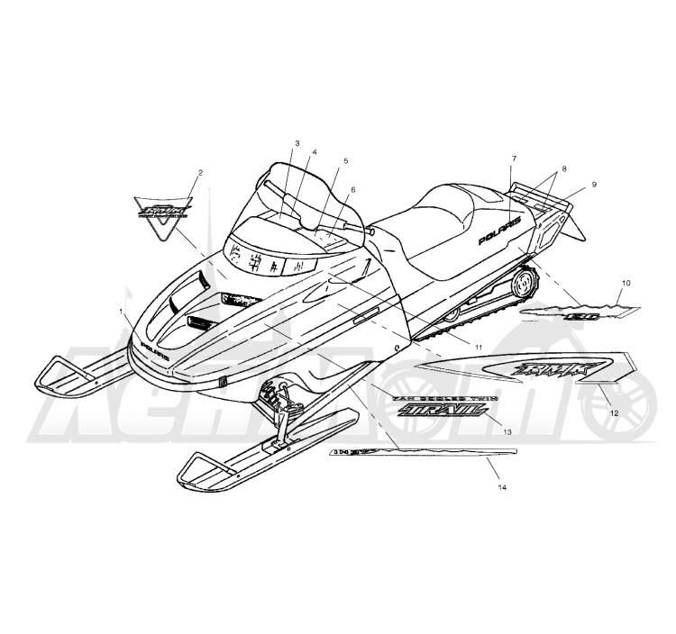 Зимние снегокат раскраска