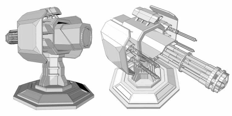 Миниган 3d модель