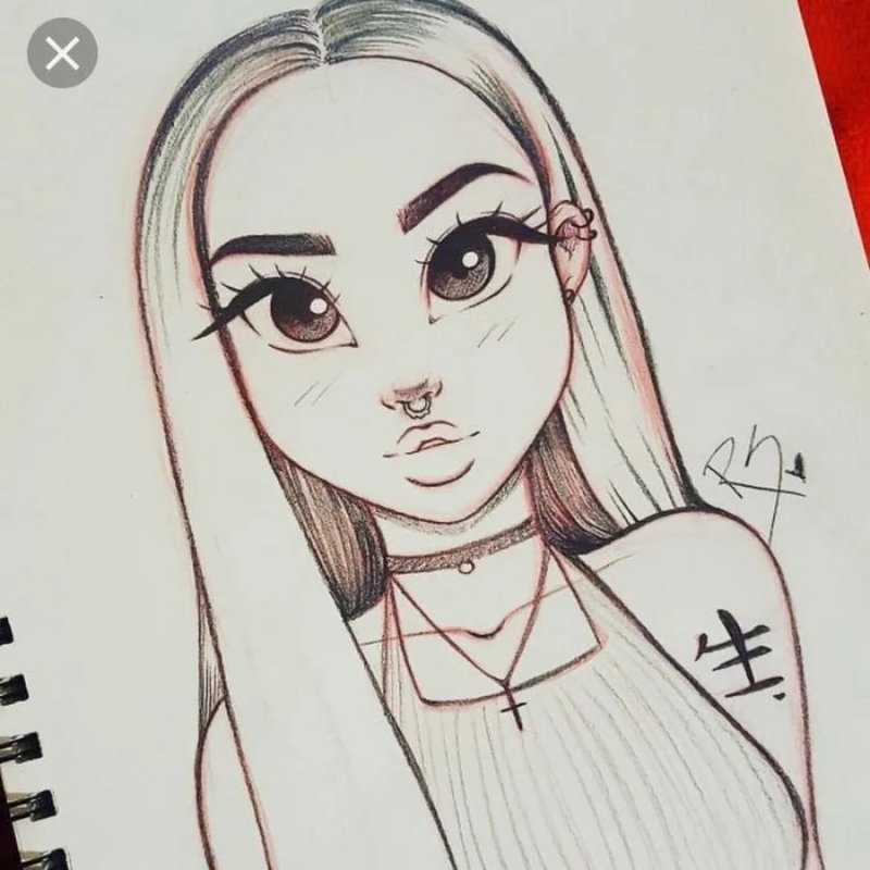 Милые рисунки девочек для скетчбука