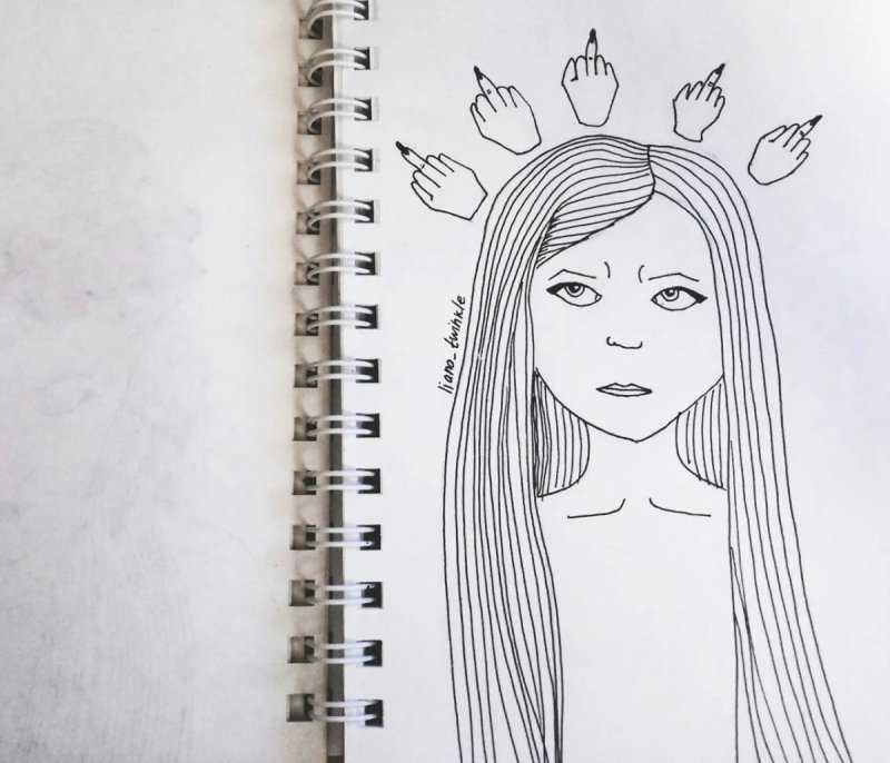 Рисунки в скетчбук девочки лёгкие