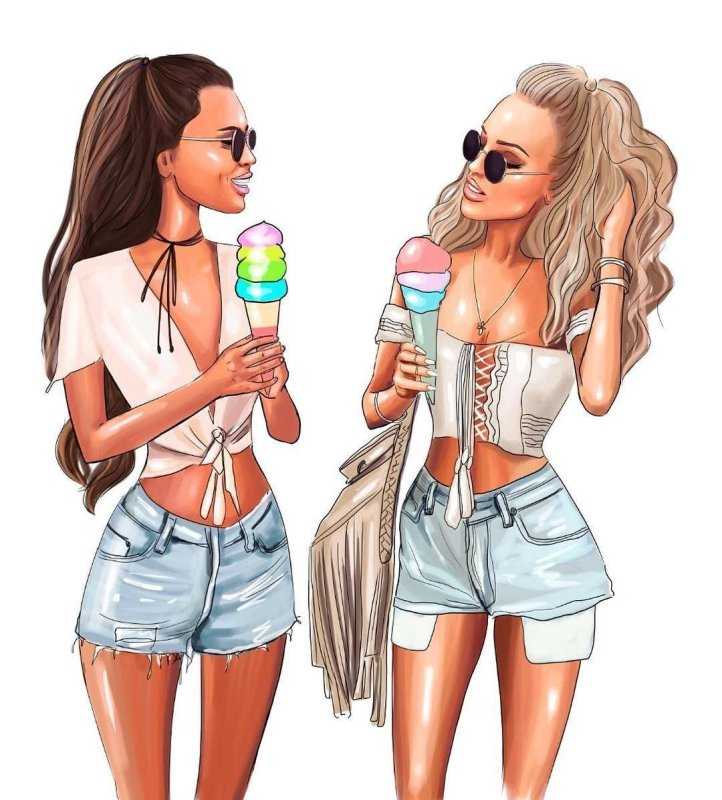 Картинки 4 лучшие подруги нарисованные