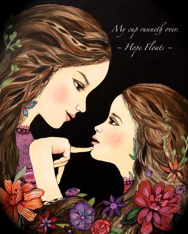 Мама с ребенком карандашом