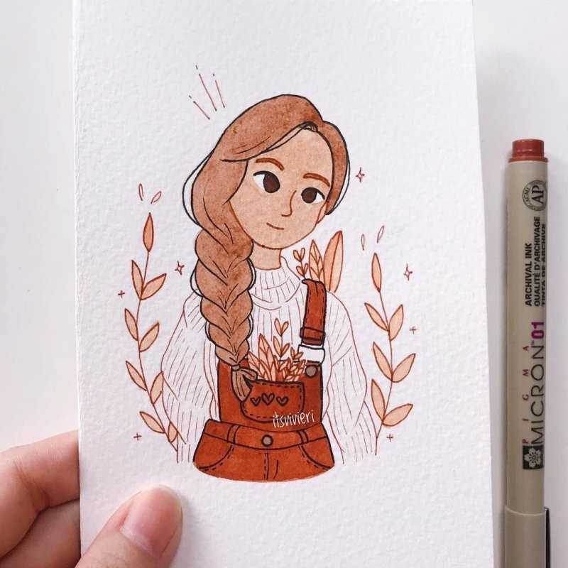 Милые девочки в скетчбук