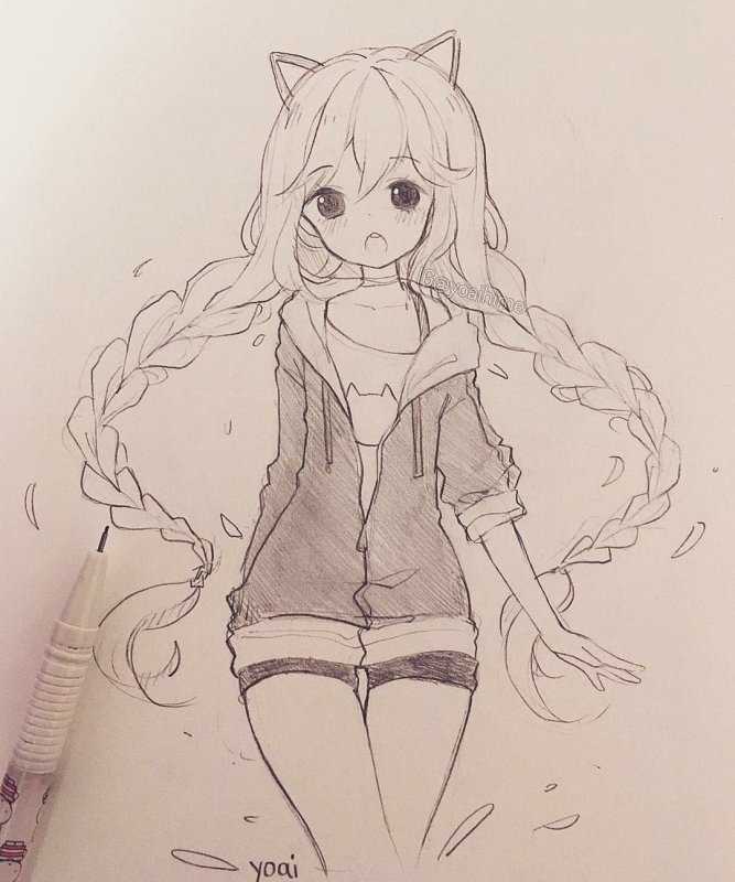 Арты девушек для срисовки легкие