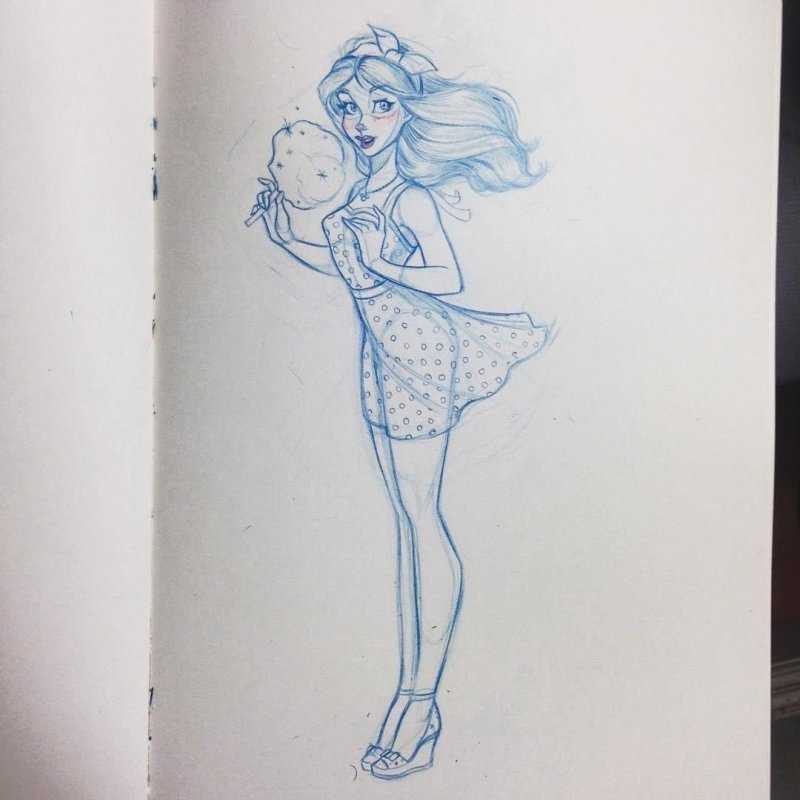 Рисунки для скетчбука девушки с каре