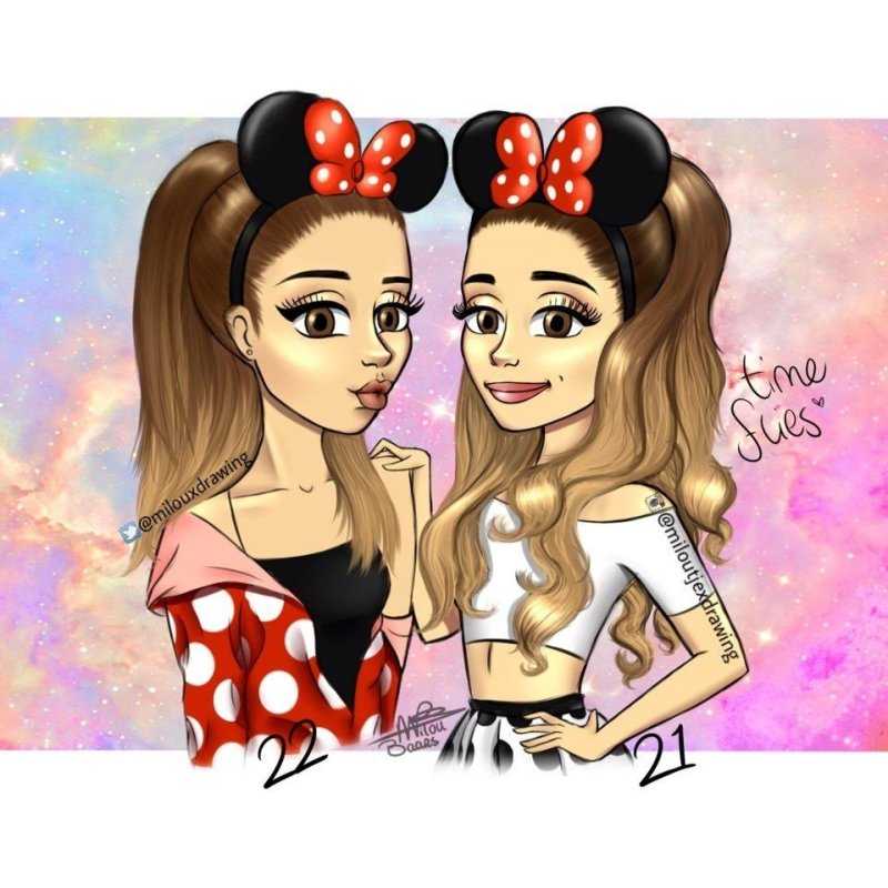 Две девочки в мультяшном стиле