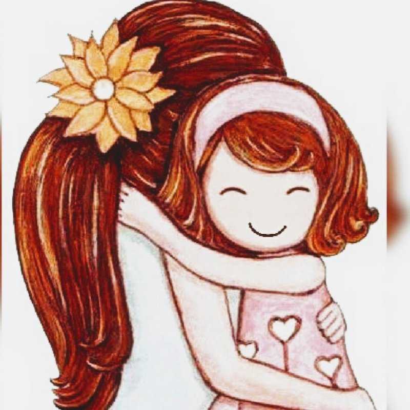 Мама и дочка силуэт