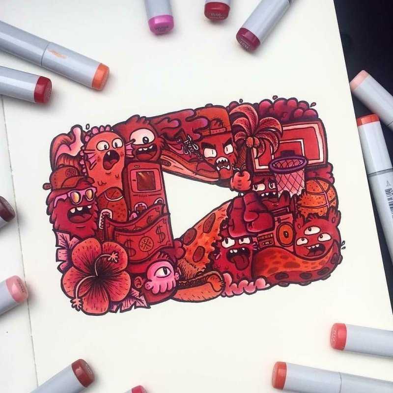 Рисунки акриловыми маркерами