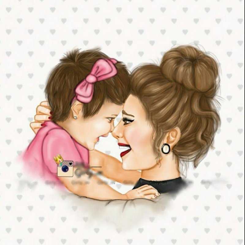 Мама и дочка рисунок