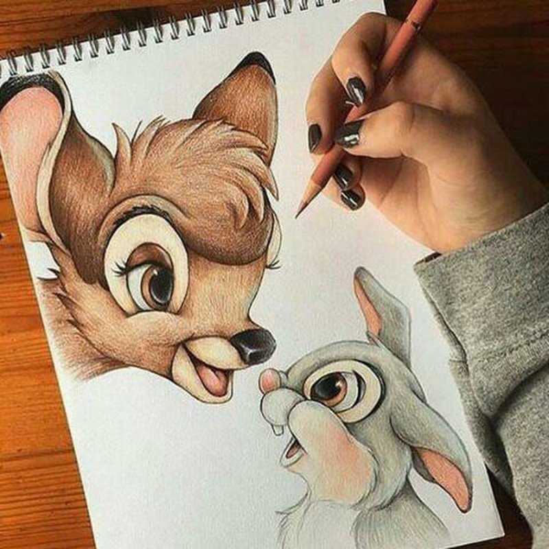 Рисунок зайца для срисовки