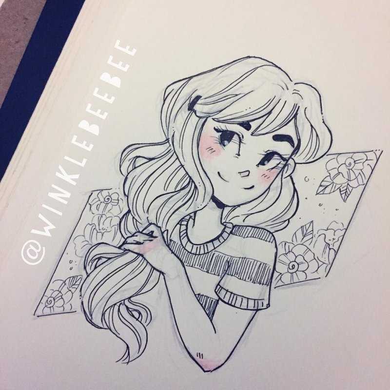 Рисунки для скетчбука девочки легкие