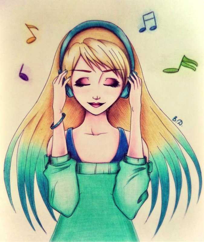 Красивые девочки карандашом