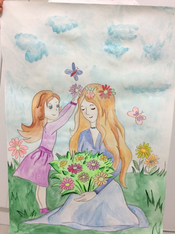 Оригинальный рисунок ко Дню матери