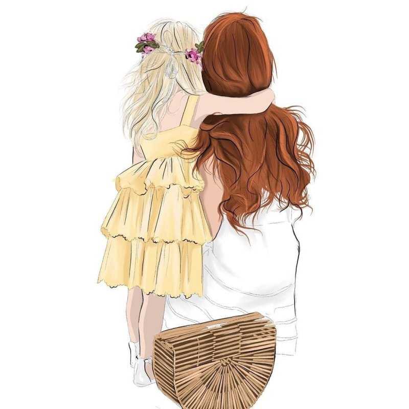 Идеи для рисунка мама и дочка