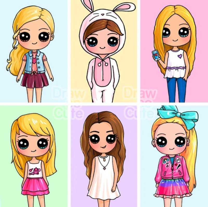 Милые рисунки для срисовки для девочек