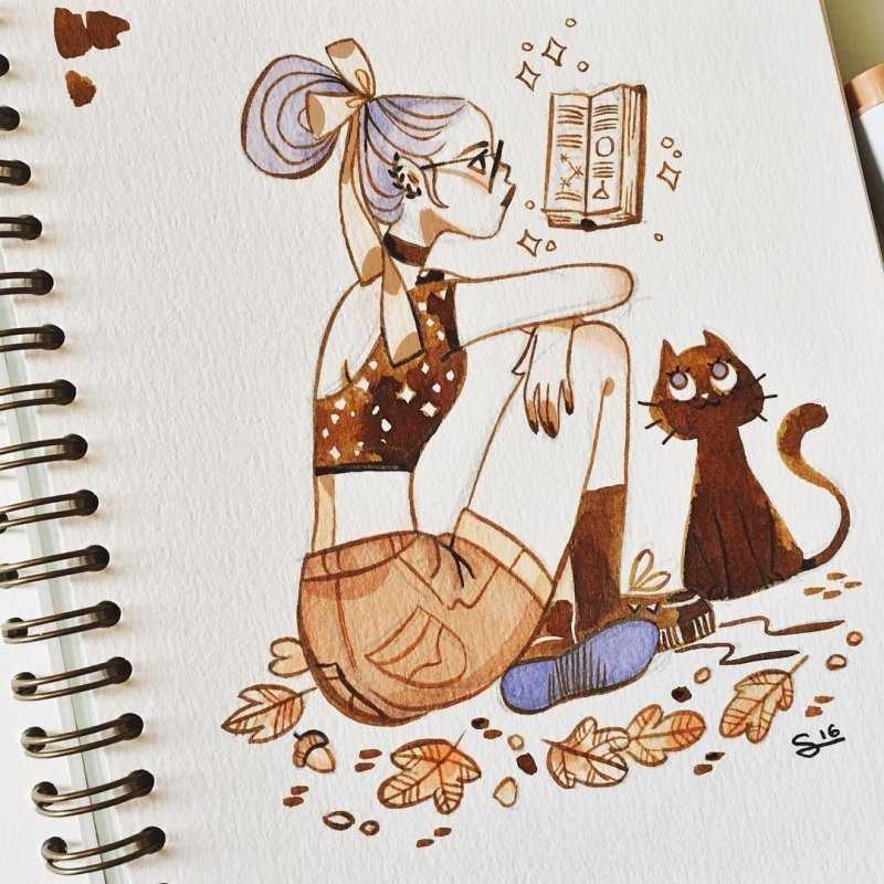 Рисунки для скетчбука девочки легкие