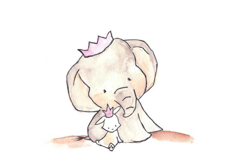 Милые слоники для срисовки
