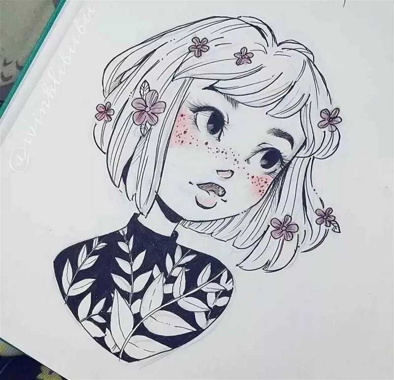 Милые девочки в скетчбуке