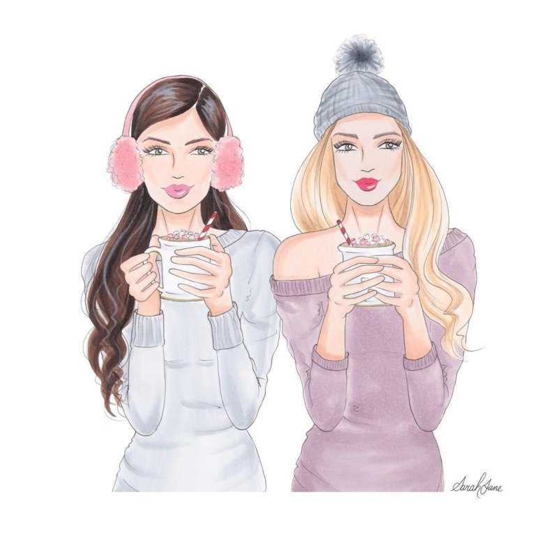 Две подруги рисунок