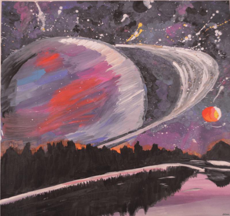 Рисунок на стену гуашью море закат