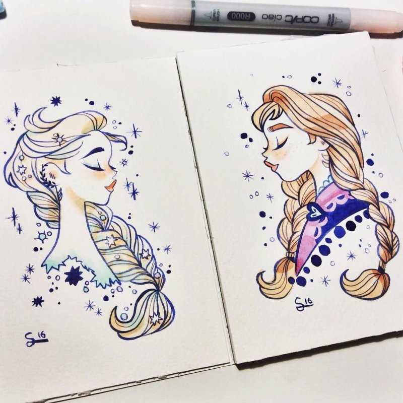 Рисунки для скетчбука девочки легкие