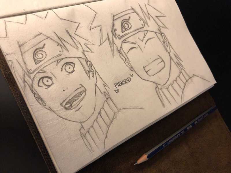 Рисунки аниме Наруто Сакура и Саске