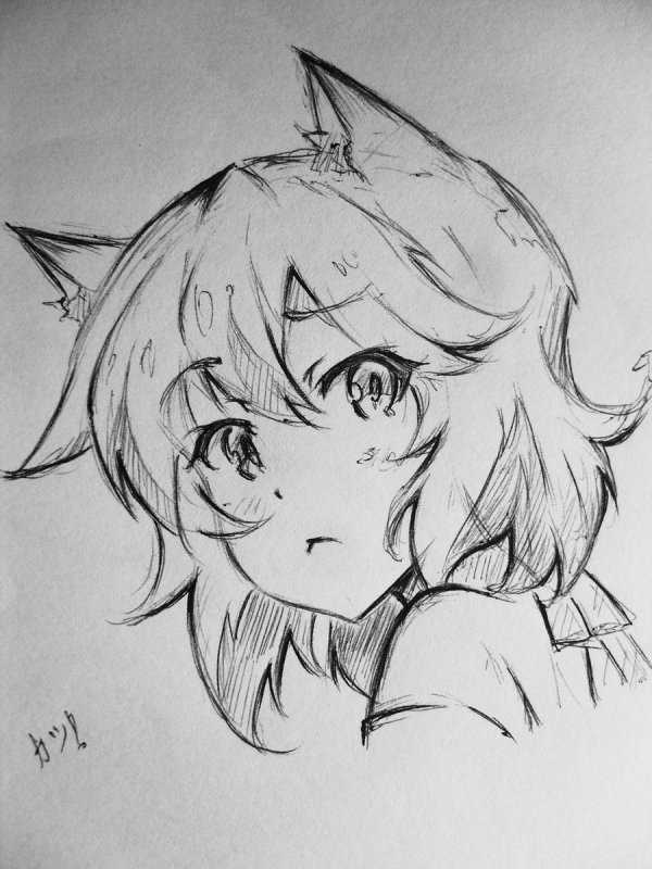 Аниме тян карандашом для срисовки