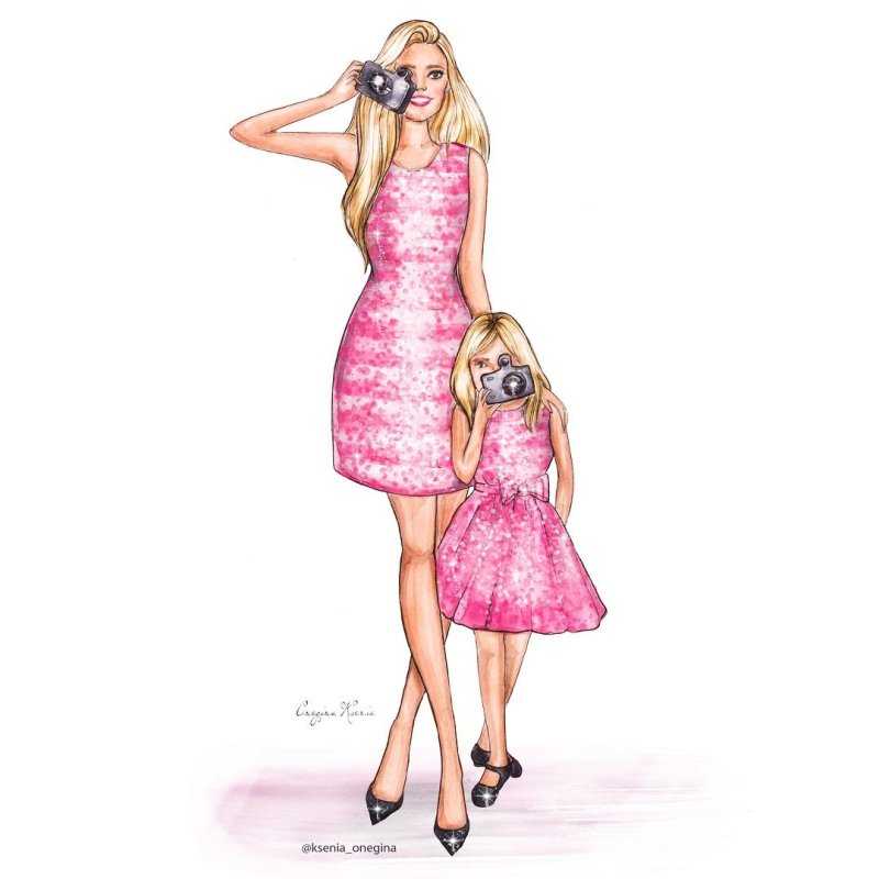 Модные иллюстрации дочка