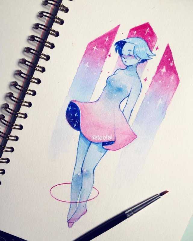 Рисунки в скетчбук девушки легкие