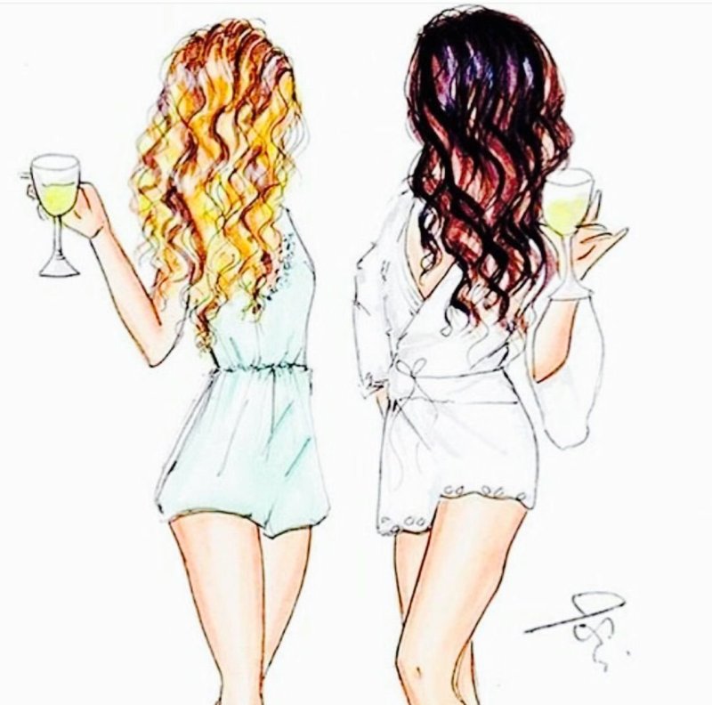 Две подруги рисунок