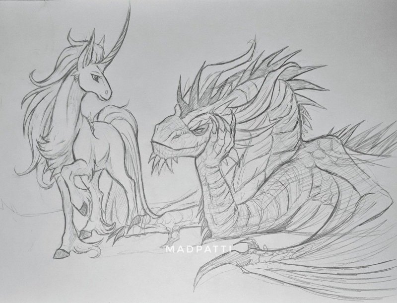 Дракон маркерами