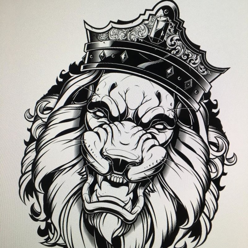 Лев тату эскиз