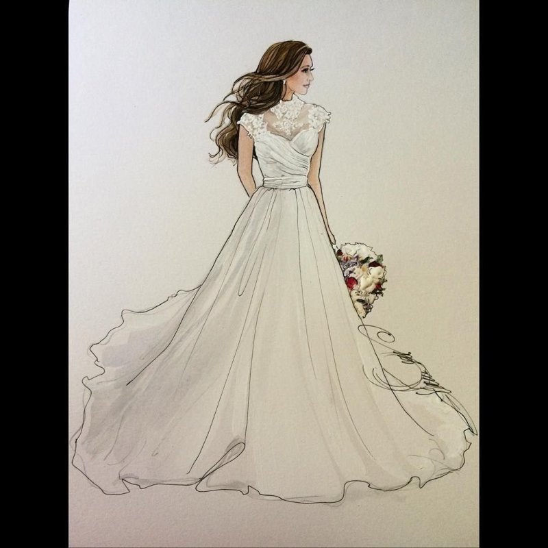 Нарисовать дизайн платья весны