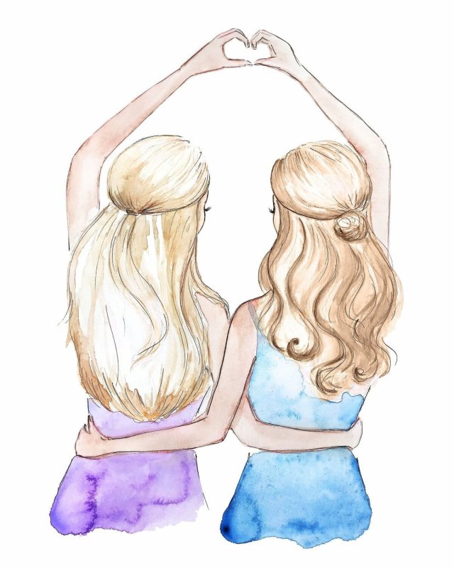 Рисунки карандашом подруги