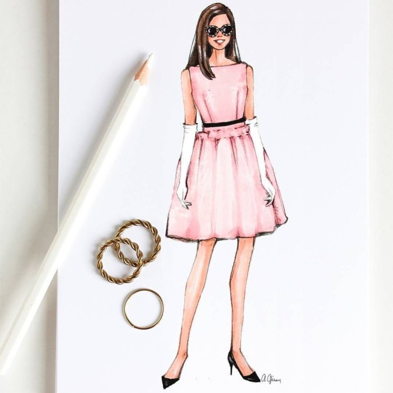 Женщина в бальном платье рисунок