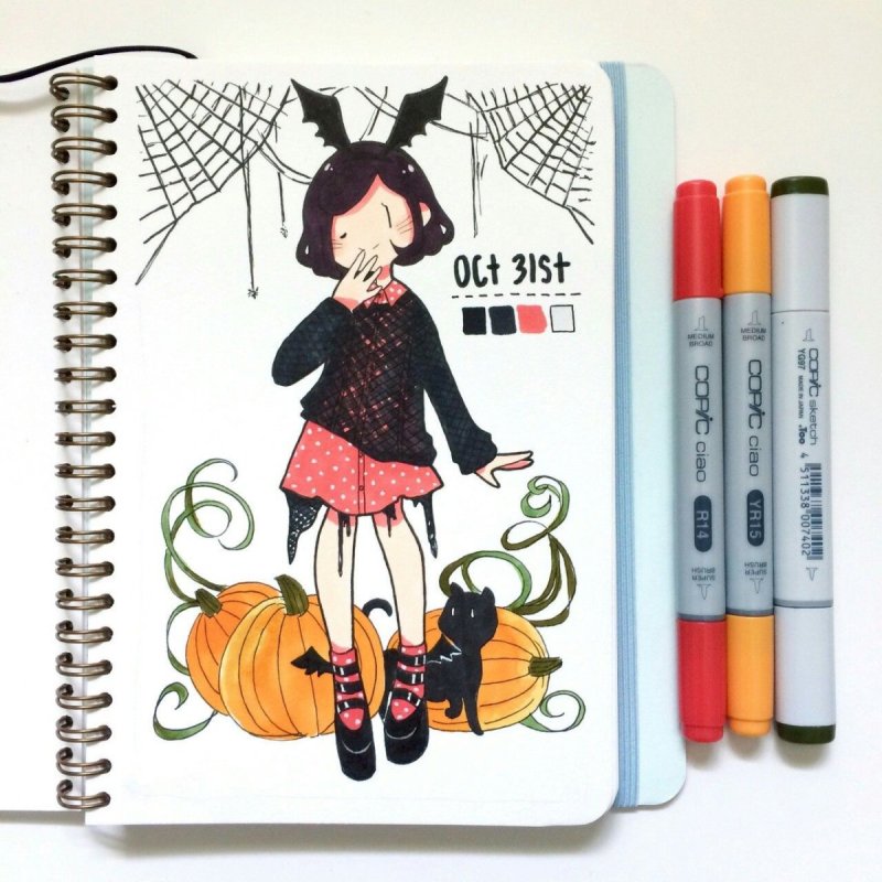 Рисунки для скетчбука фломастерами лёгкие для начинающих лёгкие