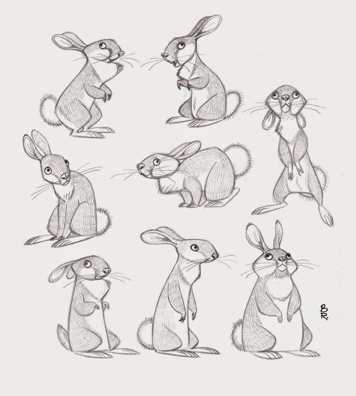 Кролик тату эскиз